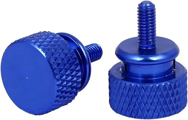 Alt view image 2 of 3 - Computer PC Case Aluminum Alloy Knurled Thumb Screws Royal Blue M3x7mm 10pcs