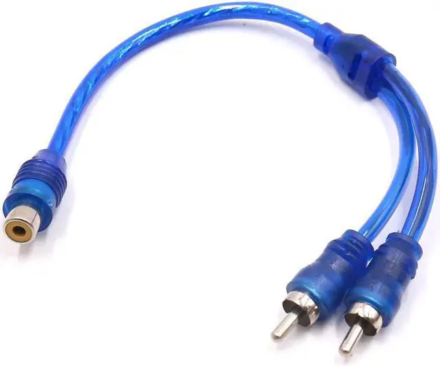Alt view image 2 of 2 - 2Pcs 10.5 Inch Long Female to 2 Male RCA Splitter Adapter Car Audio Y Cable Wire
