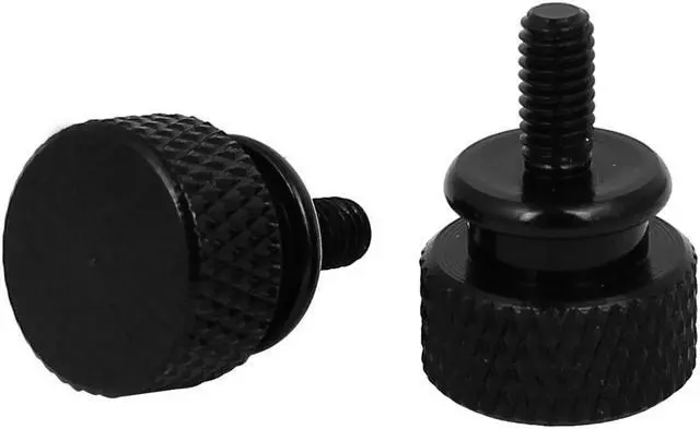 Alt view image 2 of 3 - Computer PC Case Fully Threaded Knurled Thumb Screws Black M3.5x7mm 4pcs