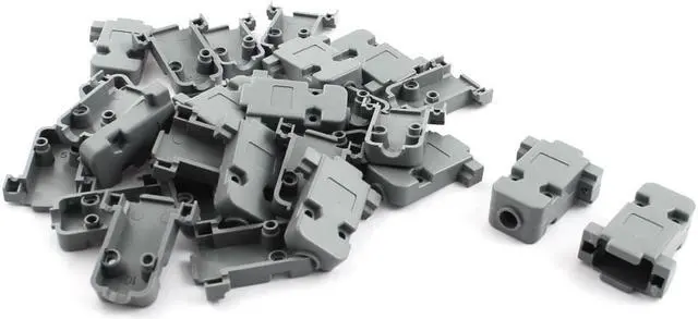 Main image of Gray DB9 9 Pins Female Connector Hood Cover Protection Cap 15 Pcs