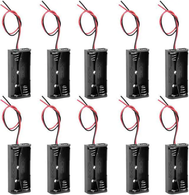 Main image of 3V Battery Holder Case Storage Box 2 x 1.5V AAA Batteries Wires 10Pcs