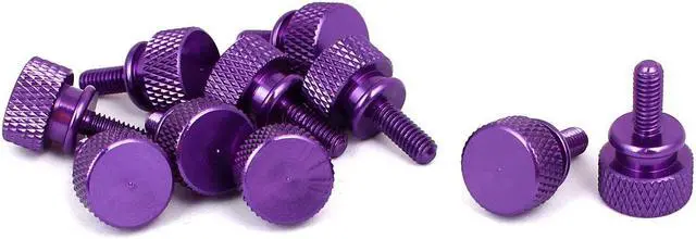 Main image of Computer PC Case Shoulder Type Knurled Thumb Screw Purple M4x10mm 10pcs