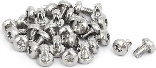 Main image of M3x5mm 304 Stainless Steel Button Head Torx Screws Bolts T10 Drive 30pcs