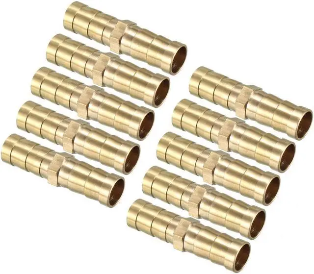 Main image of 10mm Brass Barb Hose Fitting Straight Connector Joiner Air Water Fuel Boat 10pcs