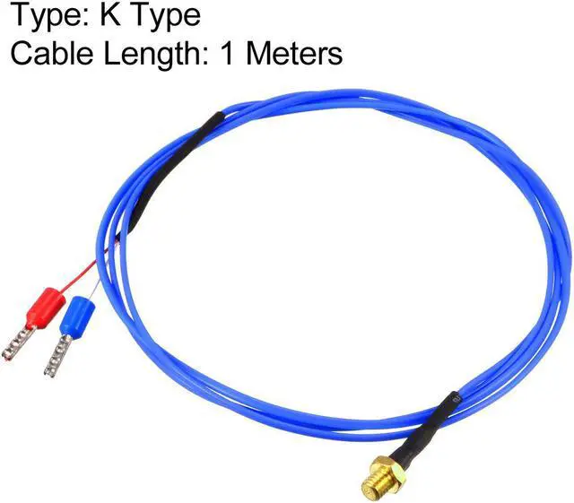 Alt view image 4 of 4 - K Type Thermocouple Temperature Sensor Probe for 3D Printer 1M Cable M4 Thread
