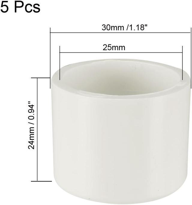Alt view image 2 of 3 - 25mm PVC Pipe Cap Fitting, Slip Socket External End Caps 5 Pcs