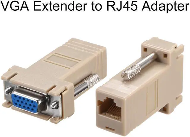Alt view image 3 of 4 - VGA Extender to RJ45 Network Cable Adapter DB15 Female Port to RJ45 Female Enternet for Multimedia Video