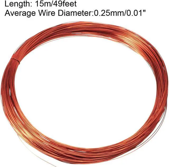 Alt view image 2 of 3 - 0.25mm Dia Magnet Wire Enameled Copper Wire Winding Coil 49' Length