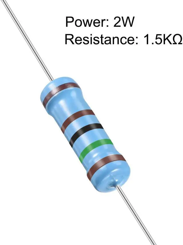 Alt view image 2 of 4 - 30pcs Metal Film Resistors 1.5K Ohm 2W 1%Tolerances 5 Color Bands