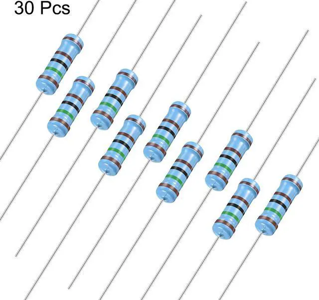 Alt view image 3 of 4 - 30pcs Metal Film Resistors 1.5K Ohm 2W 1%Tolerances 5 Color Bands