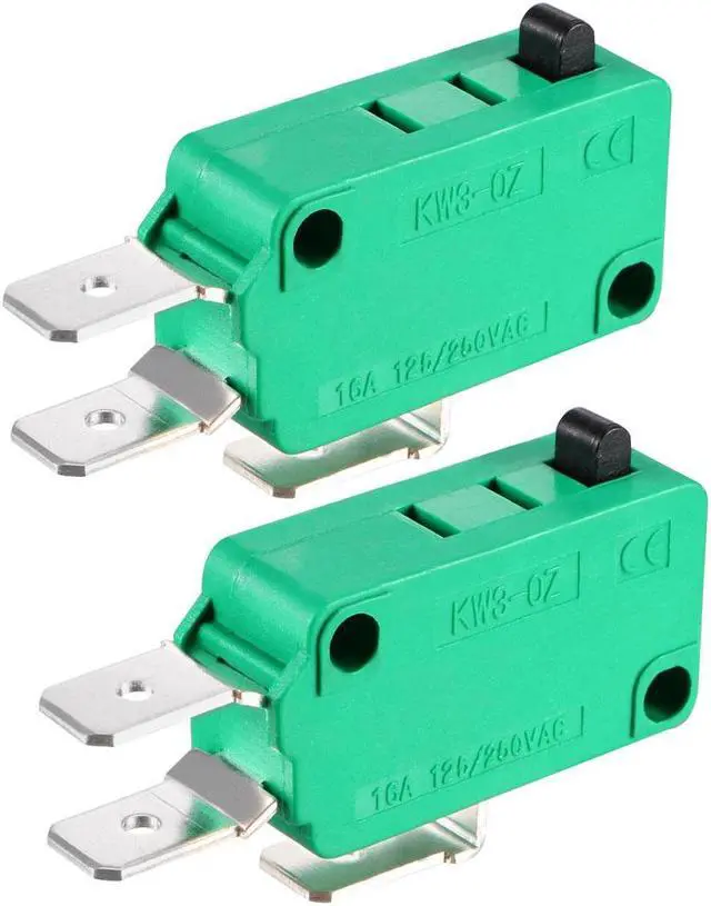 Alt view image 2 of 5 - 2PCS KW3-OZ 16A 125/250VAC SPDT NO NC Push Button Action Type Micro Limit Switches