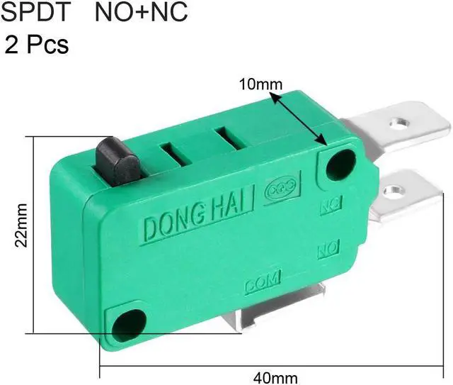 Alt view image 3 of 5 - 2PCS KW3-OZ 16A 125/250VAC SPDT NO NC Push Button Action Type Micro Limit Switches