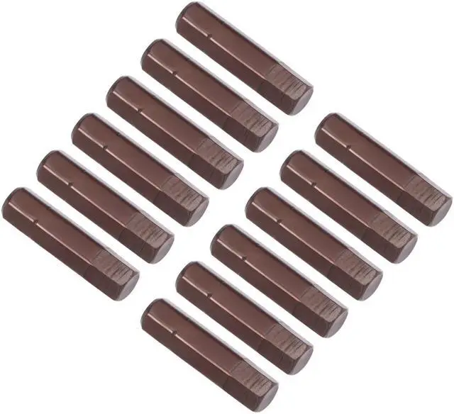 Main image of 12 Pcs 1/4" Hex Shank 25mm Length Magnetic Hex Head H6 Screwdriver Bits S2 Alloy Steel