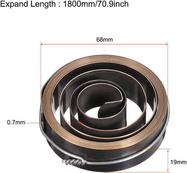 Alt view image 3 of 4 - Drill Press Spring Quill Feed Return Coil Spring 1800mm 68 x 19 x 0.7mm