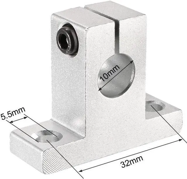 Alt view image 3 of 3 - 4PCS SK10 Aluminum Linear Motion Rail Clamping Rod Rail Guide Support for 10mm Diameter Shaft
