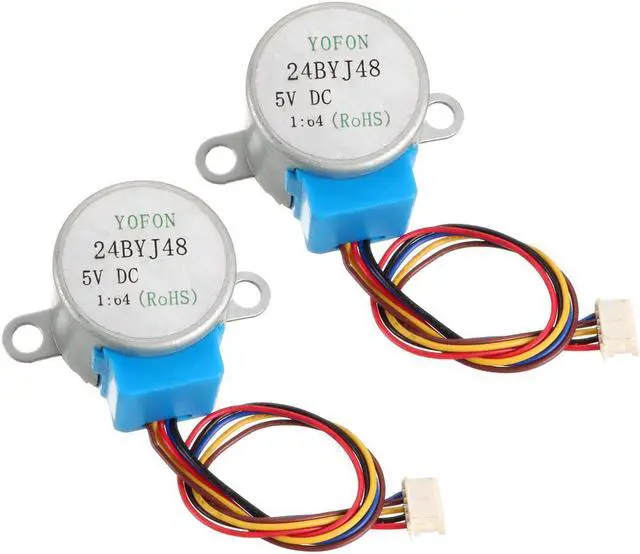 Main image of 2PCS 24BYJ48 DC 5V Reduction Stepper Motor Micro Reducer Motor 4-Phase 5-Wire 1/64 Reduction Ratio