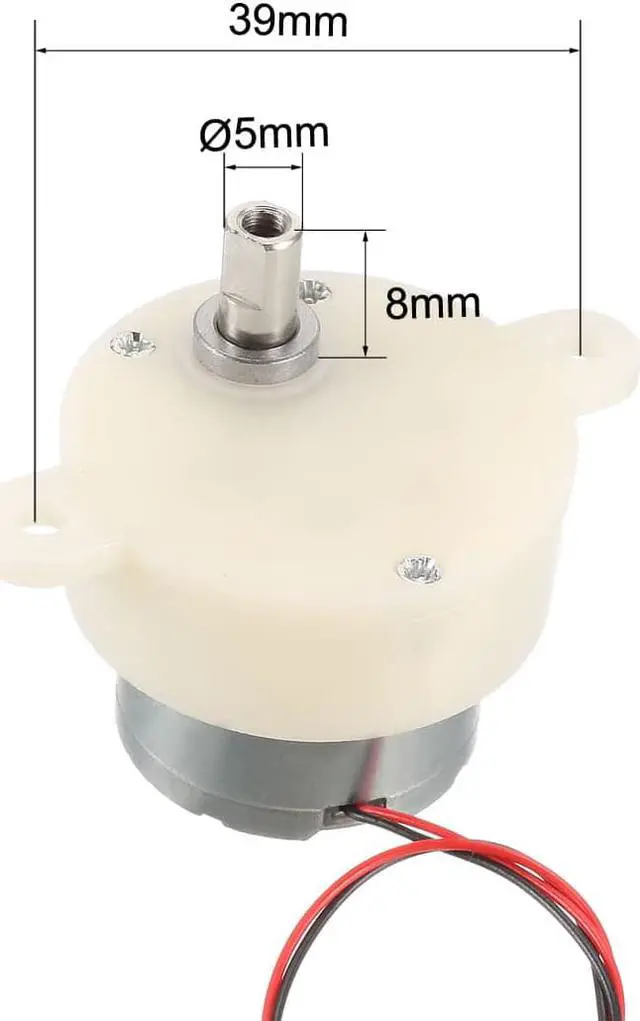 Alt view image 2 of 3 - 2PCS DC 6V 5RPM High Torque Rotary Speed Cylinder Shape Deceleration Reducing Motor, 2-Wire Connecting