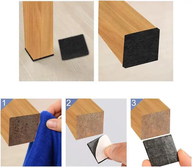 Alt view image 7 of 7 - 180pcs Furniture Felt Pads Square 3/4" Anti-slip Prevent Scratch Pads for Sofa Cabinet Chair Feet Floor Protector Black