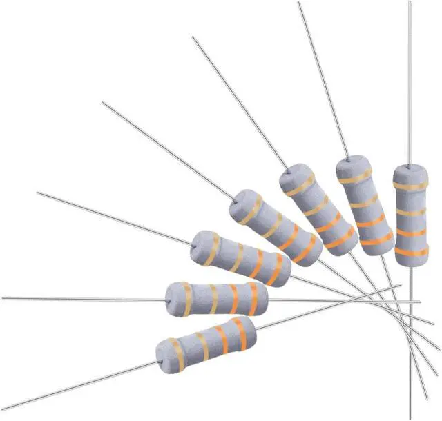 Main image of 50 Pcs Metal Oxide Film Resistor, 5% Tolerance, Axial Lead, 1W, Flame Proof, 3.3 Ohm Resistance for DIY Electronic Projects and Experiments