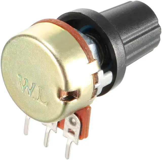 Alt view image 4 of 5 - 2Pcs 5K Ohm Variable Resistors Single Turn Rotary Carbon Film Taper Potentiometer with Knobs