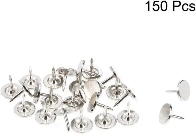Alt view image 2 of 3 - Upholstery Nails Tacks 9.5mmx10mm Flat Head Furniture Nails Pins Silver Tone 150 Pcs
