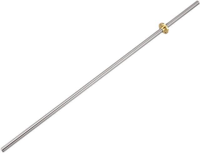 Main image of 500mm T8 OD 8mm Pitch 2mm Lead 2mm Stainless Steel Lead Screw Rod with Copper Nut (Acme Thread) for 3D Printer Z Axis