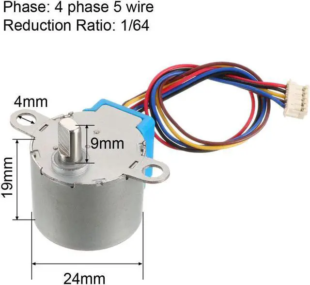 Alt view image 2 of 4 - 2PCS 24BYJ48 DC 5V Reduction Stepper Motor Micro Reducer Motor 4-Phase 5-Wire 1/64 Reduction Ratio