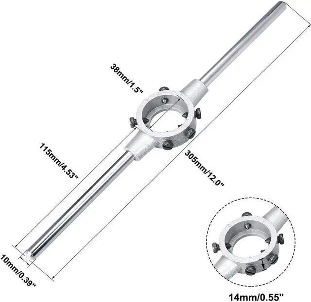 Alt view image 2 of 3 - Die Stock Handle Wrench 38mm Diameter M12-M14 Metric Round Die Holder