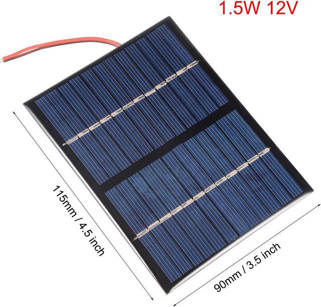 1.5W 12V Small Solar Panel Module DIY Polysilicon with 140mm Wire for Toys Charger Newegg
