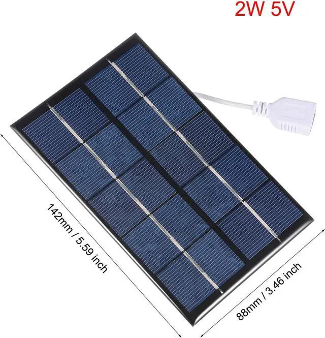 Alt view image 2 of 5 - 2W 5V Mini Solar Panel Module DIY Polysilicon with 455mm Wire for Toys Charger