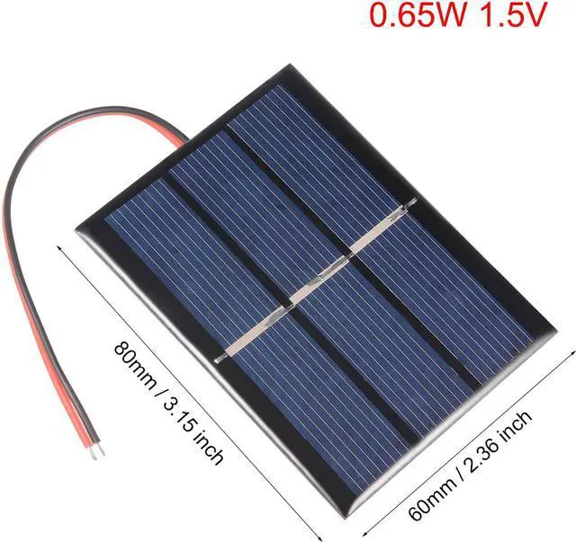 Alt view image 2 of 5 - 5Pcs 0.65W 1.5V Small Solar Panel Module DIY Polysilicon with 145mm Wire for Toys Charger