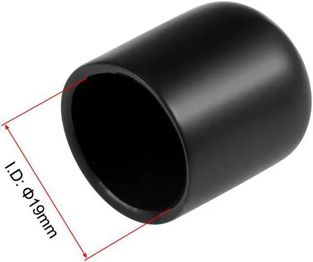 Alt view image 3 of 3 - 25pcs Rubber End Caps 3/4"(19mm) ID Vinyl Round End Cap Cover Screw Thread Protectors Black
