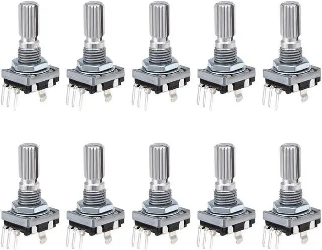 Main image of 360 Degree Rotary Encoder Code Switch Digital Potentiometer EC11 5 Pins 14mm Shaft 10pcs