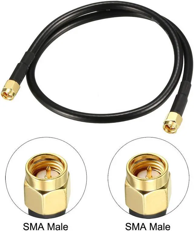 Alt view image 2 of 4 - Antenna Extension Cable SMA Male to SMA Male Coaxial Cable RG58 50 Ohm 1.5 ft