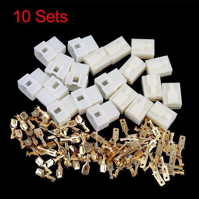 Alt view image 2 of 5 - 10 Sets 4 Pin Car Electrical Wire Connector Male Female Housing Terminal 6.3mm