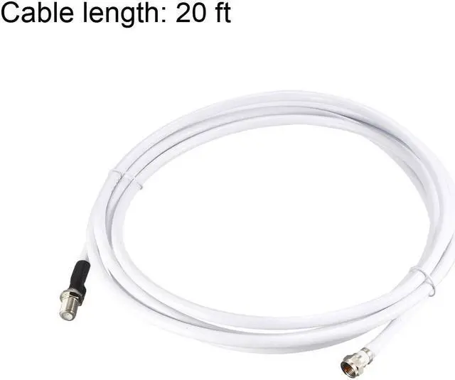 Alt view image 4 of 4 - RG6 Coax Cable F Type Male to F Type Female Coaxial Cable 20 Feet