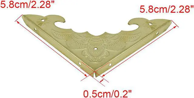 Alt view image 2 of 7 - Box Corner Protectors Vintage Gold Tone Triangle Metal Frame Edge Corner Protectors for Furniture Desk Jewelry Box Table Pack of 4