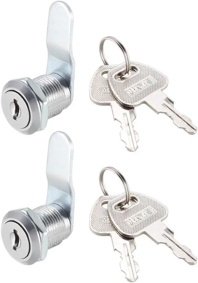Main image of Cam Lock 20mm Cylinder Long Cabinet Locks Fits for 1/2-inch Max Thickness Panel Keyed Different 2Pcs