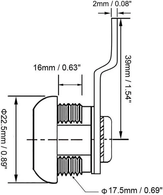 Alt view image 6 of 6 - Cam Lock 20mm Cylinder Long Cabinet Locks Fits for 1/2-inch Max Thickness Panel Keyed Different 2Pcs