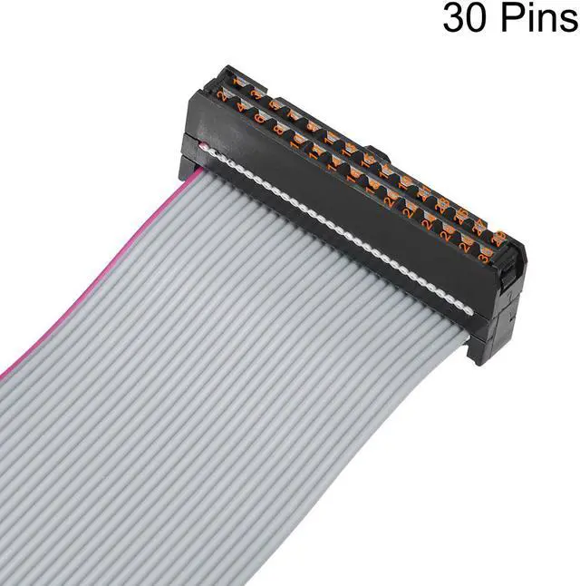 Alt view image 2 of 5 - IDC Wire Flat Ribbon Cable FC/FC Connector A-type 30 Pins 2.54mm Pitch 1m Length Gray