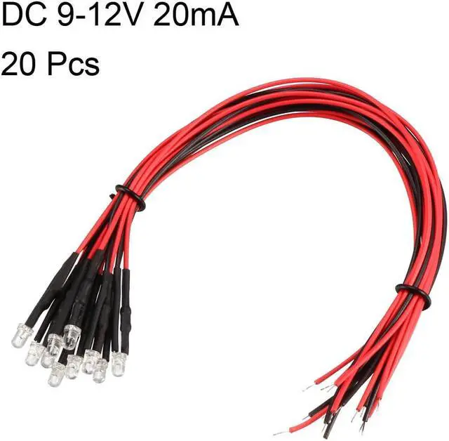 Alt view image 2 of 4 - Prewired LED Light , DC 9-12V 20mA - 3mm White Pre-Wired Round Top Bulb Lamp for DIY Boat Parties ( 20PCS )