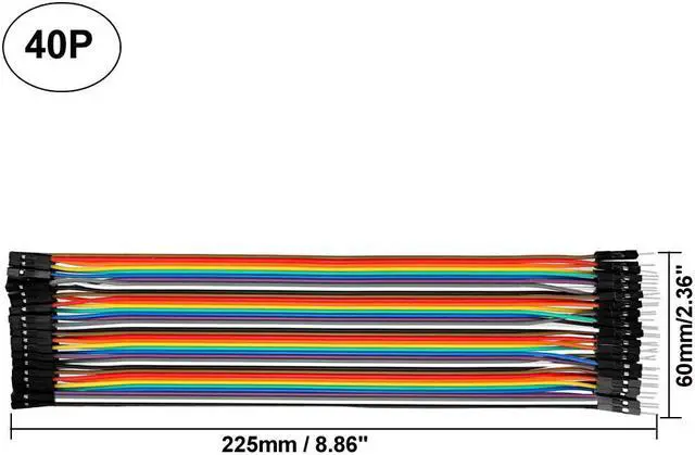 Alt view image 2 of 3 - Male to Female 40P Jumper Wire 2.54mm Pitch Ribbon Cable Breadboard DIY 22.5cm Long