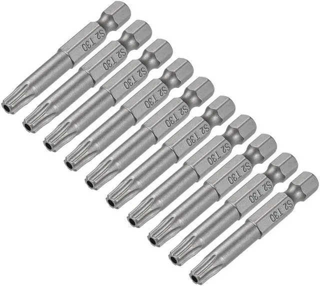 Main image of 50mm Long 1/4" Hex Shank TS30 Torx Security Star Screwdriver Bits S2 High Alloy Steel 10pcs