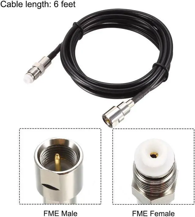 Alt view image 2 of 4 - FME Male to FME Female Antenna Extension Cable RG174 RF Coaxial Cable 6 ft