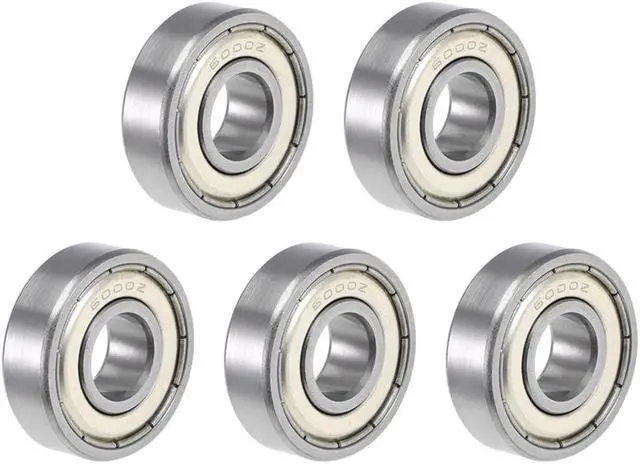 Main image of 6000ZZ Deep Groove Ball Bearing 10x26x8mm Double Shielded ABEC-3 Bearings 5-Pack