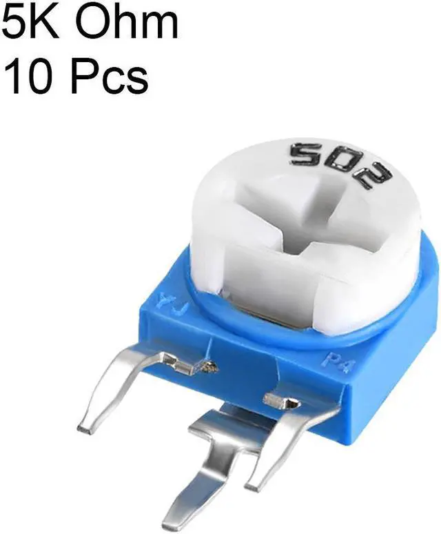 Alt view image 2 of 4 - Trimmer Potentiometer 5K Ohm Top Adjustment Horizontal Variable Resistors 10Pcs