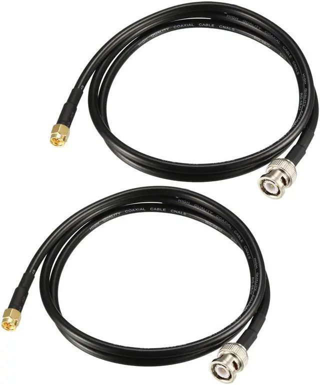 Main image of RG58 Coaxial Cable with BNC Male to SMA Male Connectors 50 Ohm 3 ft 2pcs
