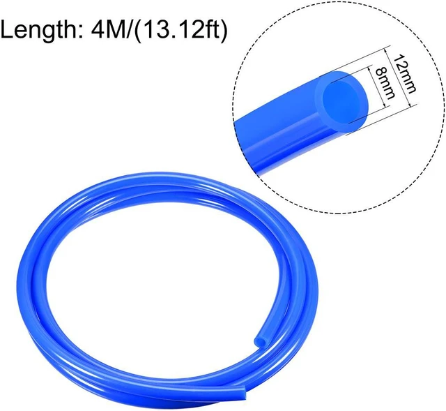 Alt view image 5 of 5 - Pneumatic Hose Tubing,12mm OD 8mm ID,Polyurethane PU Air Hose Pipe Tube,4 Meter 13.12ft,Blue