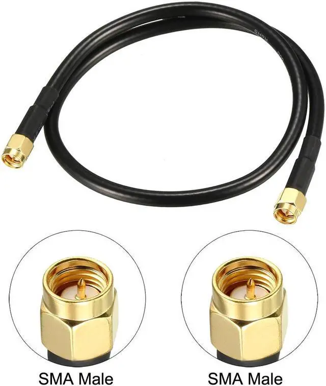 Alt view image 2 of 4 - Antenna Extension Cable SMA Male to SMA Male Coaxial Cable RG58 1.5 ft 2pcs