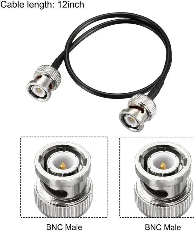 Alt view image 2 of 4 - BNC Male to Male Coaxial Jumper Cable 50 ohm 12 inch RG174